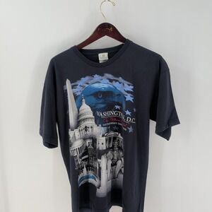 Vintage Smithsonian Institution Washington DC Graphic T-Shirt Navy Blue Size L